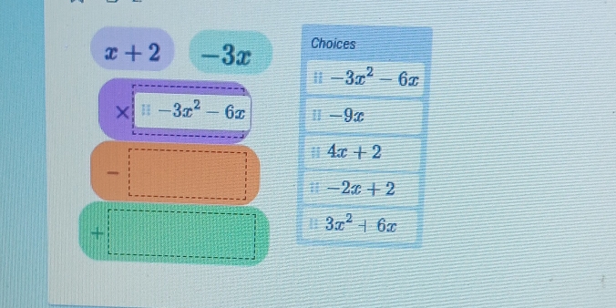 x+2 -3x 
× 11 -3x^2-6x
 □ /□  