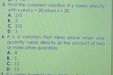 Solved: Find the constant variation if y varies directly with x and y ...