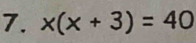 x(x+3)=40