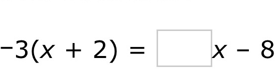 -3(x+2)=□ x-8