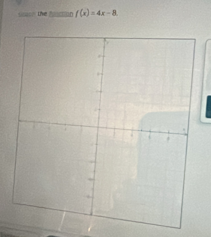 Semon the function f(x)=4x-8, 
to