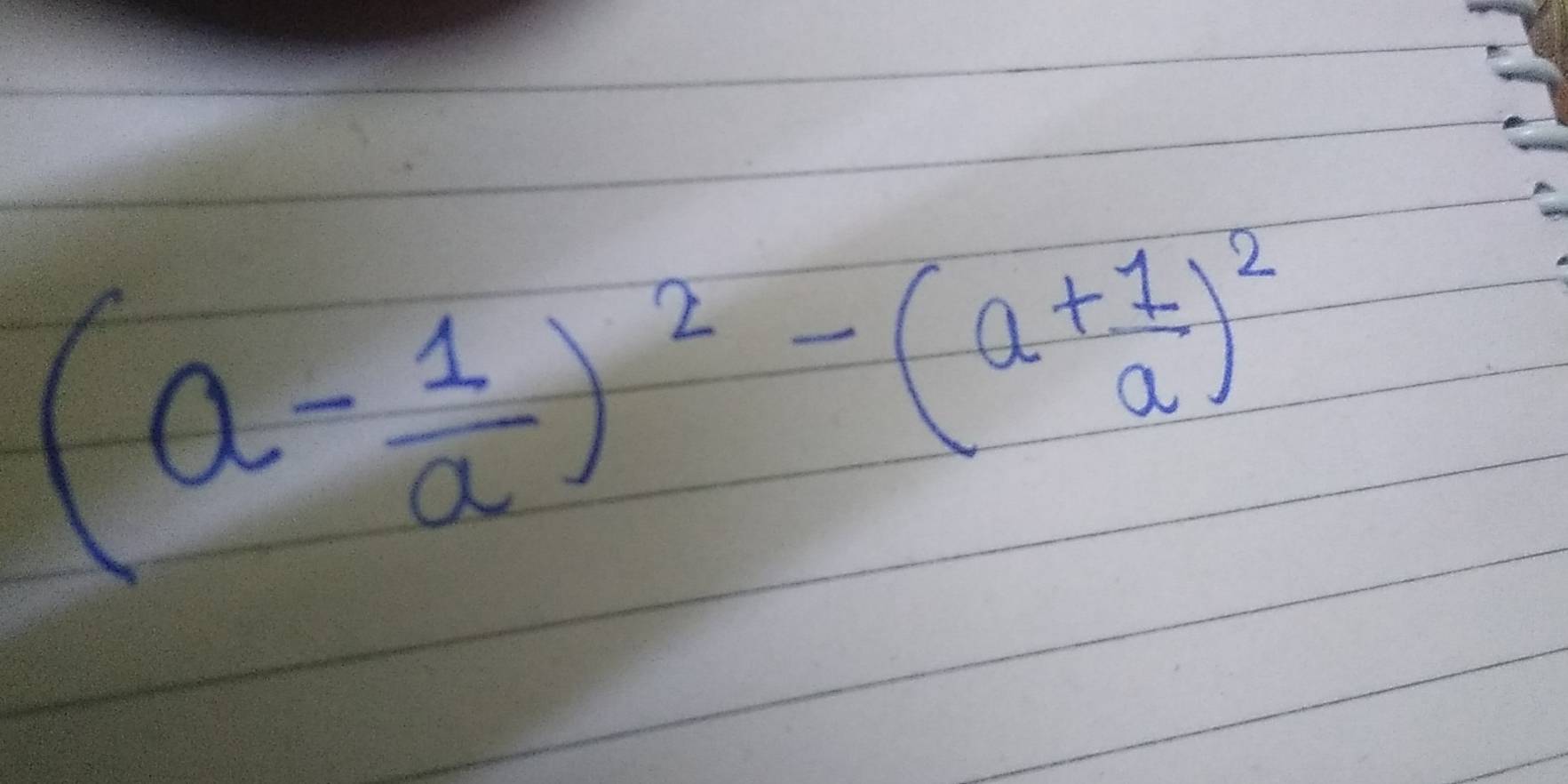 (a- 1/a )^2-(a+ 1/a )^2