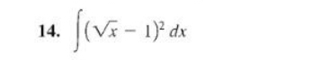 ∈t (sqrt(x)-1)^2dx