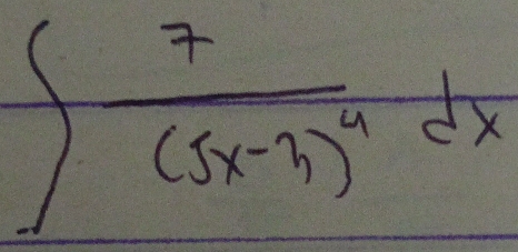 ∈t frac 7(5x-3)^4dx