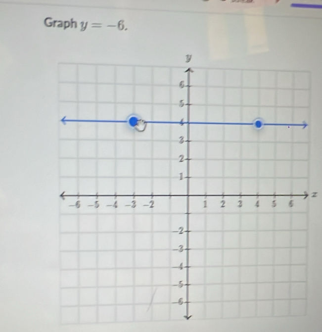 Graph y=-6.
z