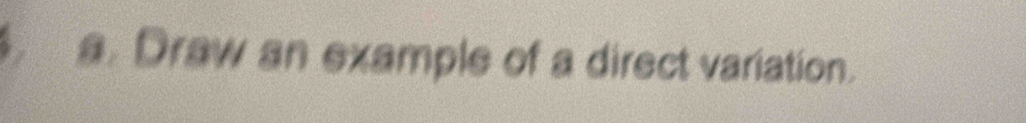 Draw an example of a direct variation.