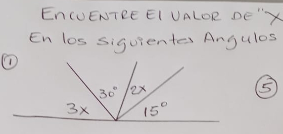 EnCUENTRE EI VALOR DEX
En los siguientes Angulos