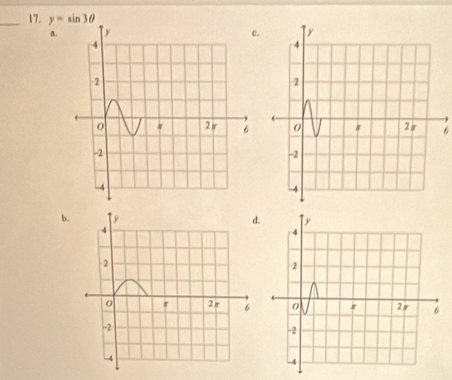 y=sin 3θ
a. 0. 
6 
b. 
.