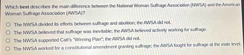 Solved: Which best describes the main difference between the National ...