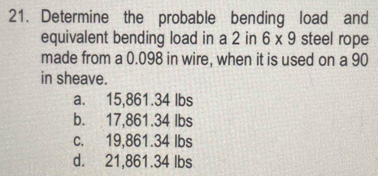 Solved: Determine the probable bending load and equivalent bending load ...