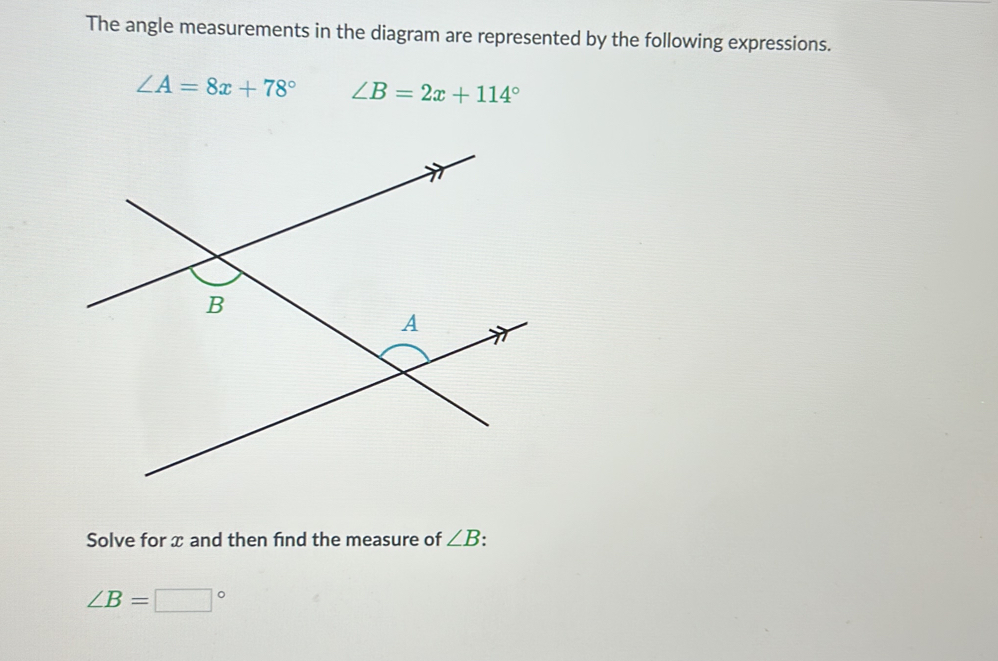 Solved: The angle measurements in the diagram are represented by the ...