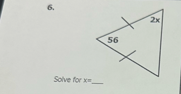 Solve for X=