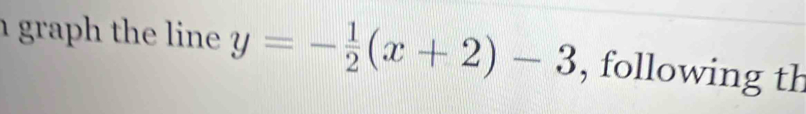 rap th ine . y=- 1/2 (x+2)-3 , following th