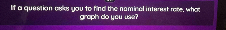 If a question asks you to find the nominal interest rate, what 
graph do you use?