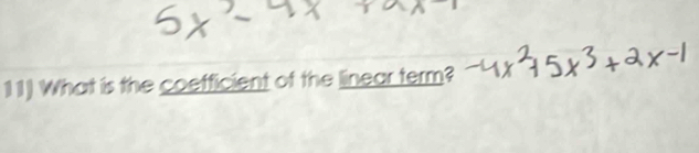 What is the coefficient of the linear term?