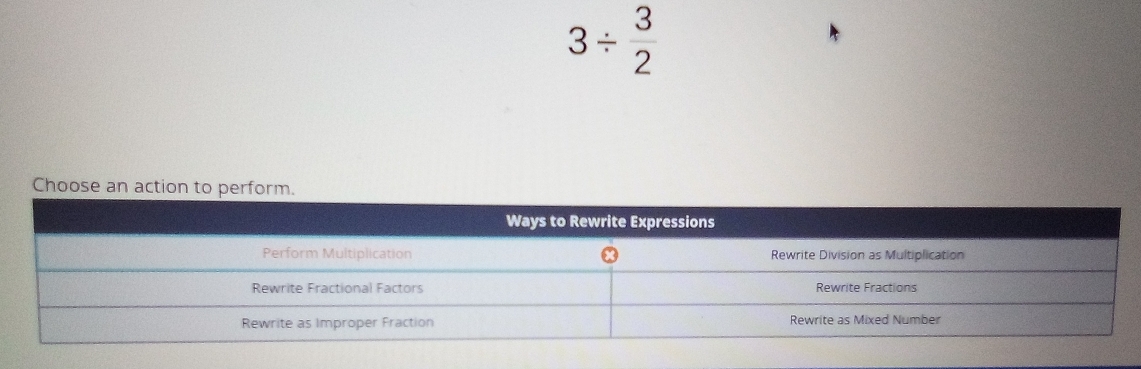 3/  3/2 
Choose an action to perfo