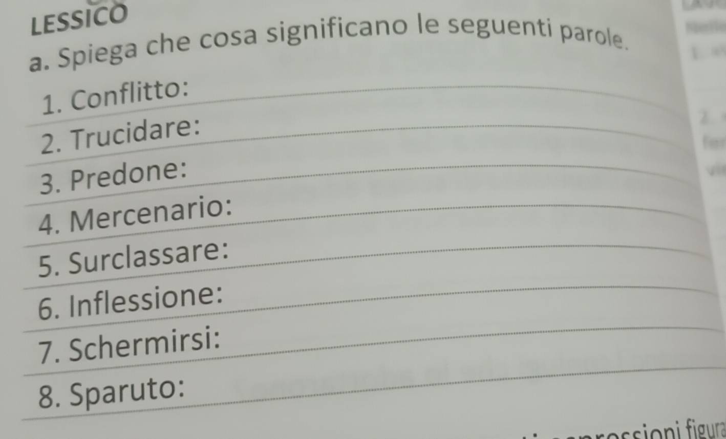 Risolto:LESSICO a. Spiega che cosa significano le seguenti parole ...