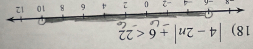 |4-2n|+6<22</tex>
-6 -4 -2 0