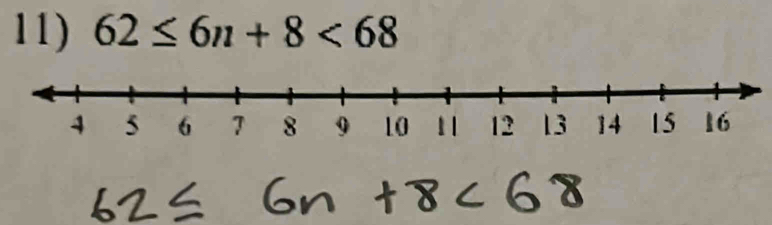 62≤ 6n+8<68</tex>