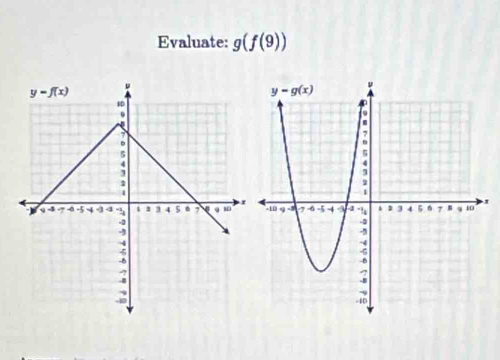 Evaluate: g(f(9))