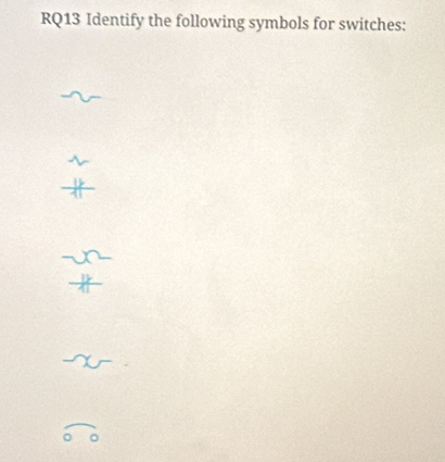 Solved: RQ13 Identify the following symbols for switches: [Others]