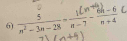 n² - 3n− 28 =n= n m = 5