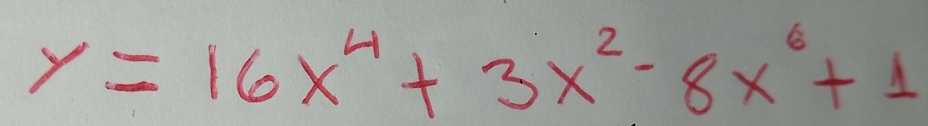 y=16x^4+3x^2-8x^6+1