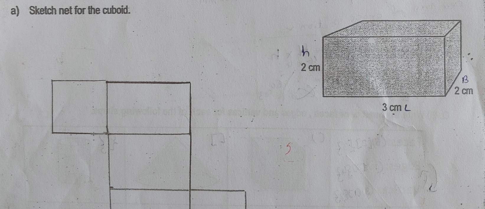 Sketch net for the cuboid. 
5