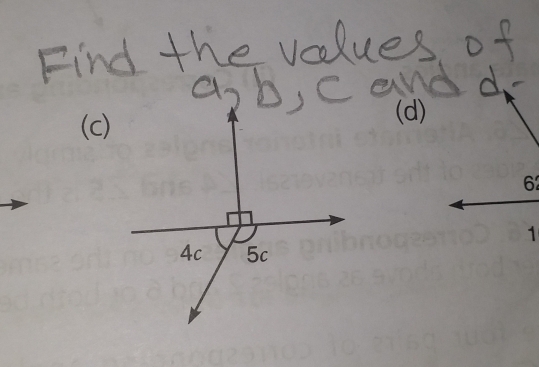 Find the values of
a, b, c and d.