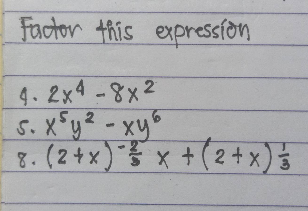 Factor this expression