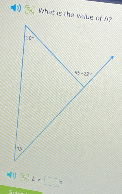 What is the value of b?
( x_A,b=□°
S ubo