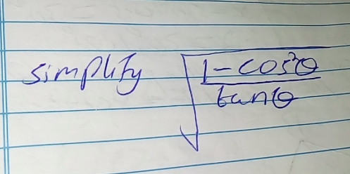 simputy
sqrt(frac 1-cos^2θ )6sin θ 