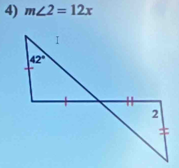 m∠ 2=12x