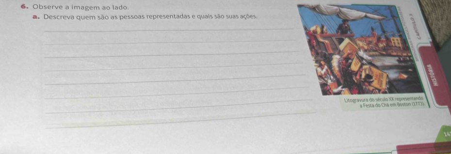 Observe a imagem ao lado. 
a Descreva quem são as pessoas representadas e quais são suas ações. 
_ 
_ 
_ 
_ 
_ 
_ 
_ 
_