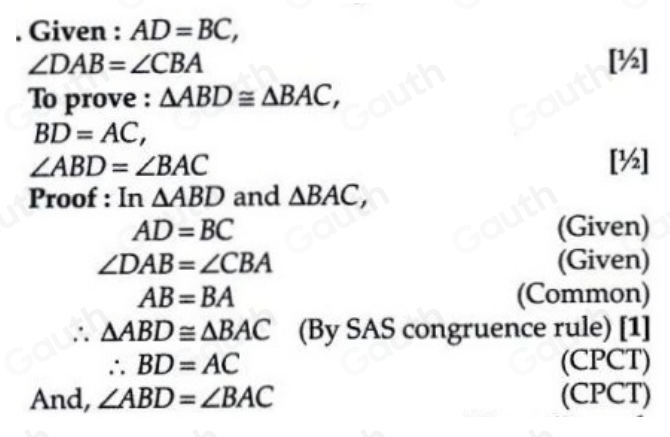 تم الحل:ABCD is a quadrilateral in which , AD=BC and ∠ DAB=∠ CBA (see ...