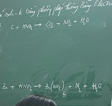 'o- k bing pluly lay thing Bing Ehecm
C+HNO_3to CO_2+NO_2+H_2O
alpha _1+HNO_3to Z_2(NO_3)+N_2+H_2O
L