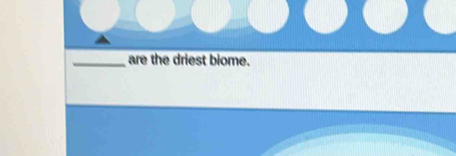 are the driest biome.