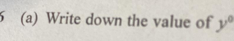 6 (a) Write down the value of y°