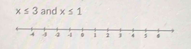 x≤ 3 and x≤ 1