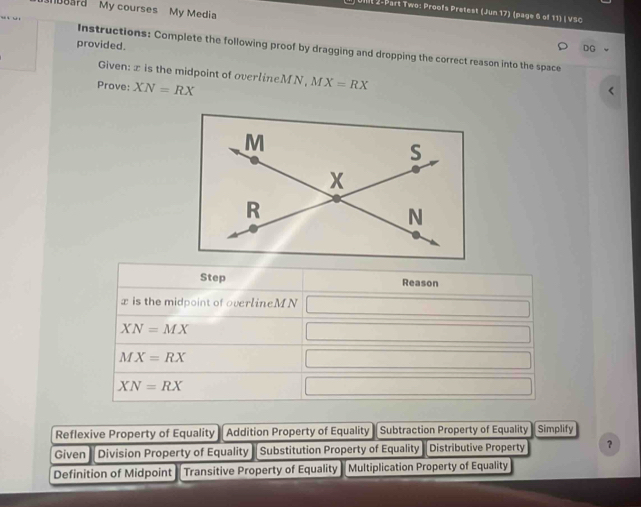 0Bard My courses My Media Unit 2-Part Two: Proofs Pretest (Jun 17 ...