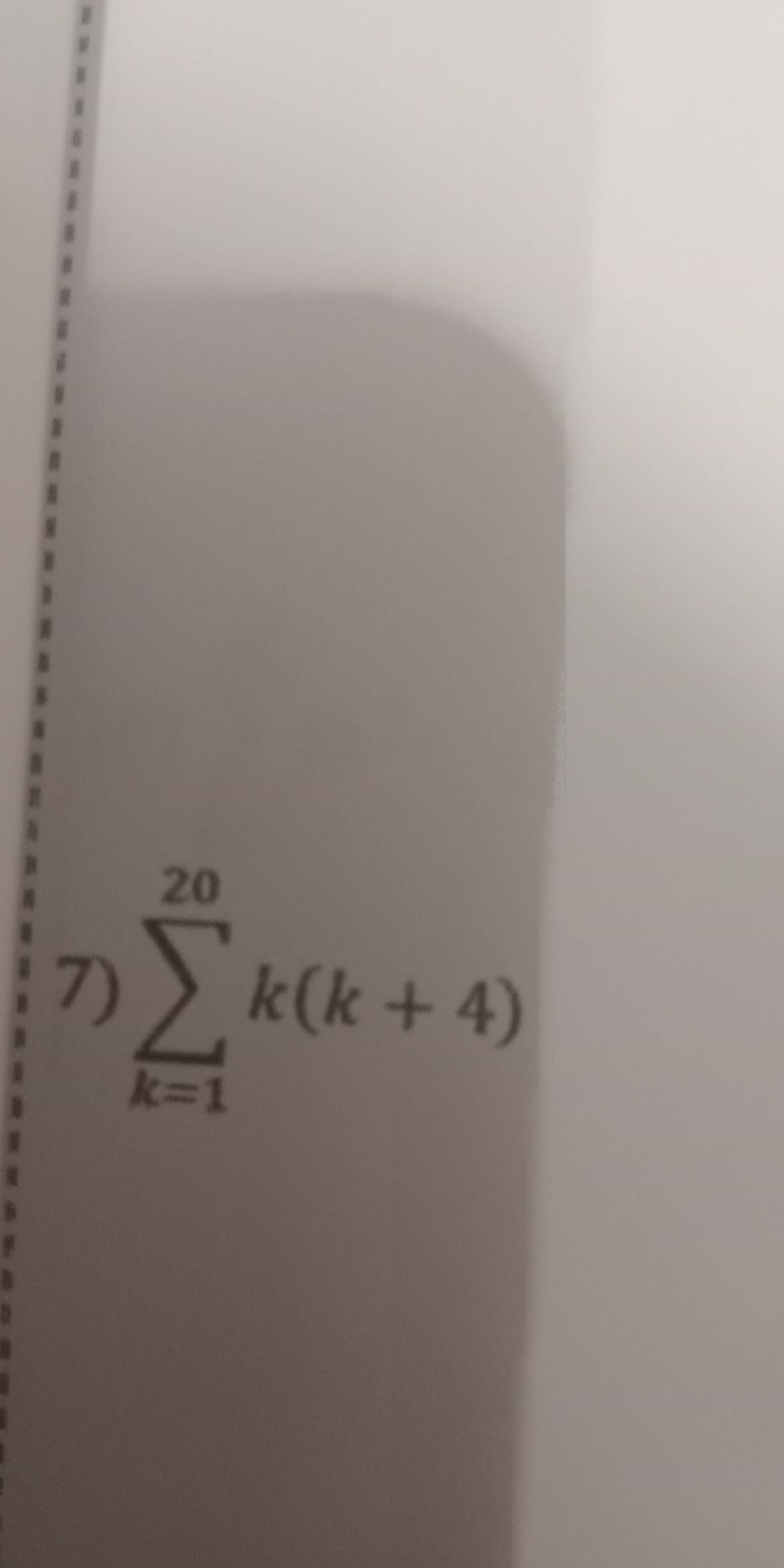 sumlimits _(k=1)^(20)k(k+4)