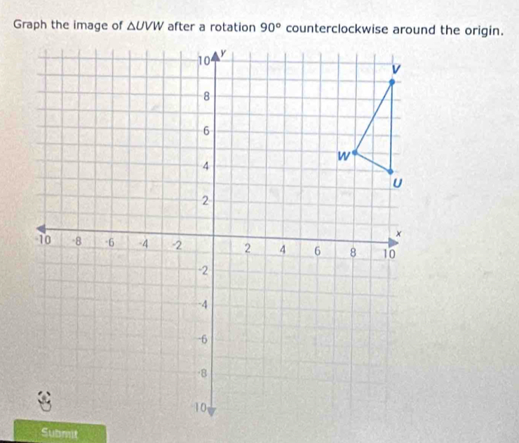 Graph the image of △ UVW
Submit