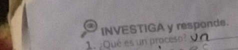 INVESTIGA y responde. 
1. ¿Qué es un proceso?_