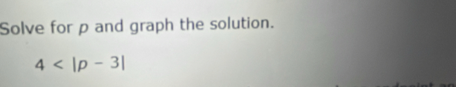 Solve for p and graph the solution.
4