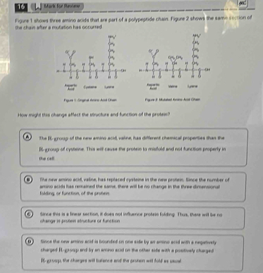 Solved: for Review Figure 1 shows three amino acids that are part of a ...