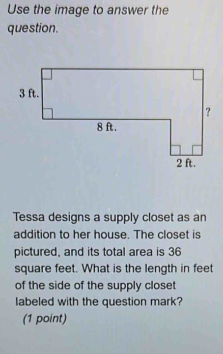 Solved: Use the image to answer the question. Tessa designs a supply ...