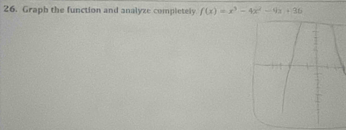 Graph the function and analyze completely f(x)=x^3-4x^2-9x+36