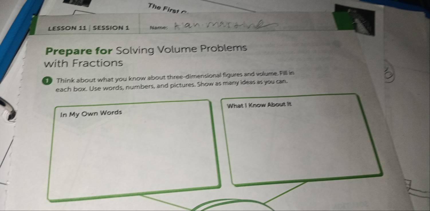 Solved: The First LESSON 11 │ SESSION 1 Name: Prepare for Solving ...