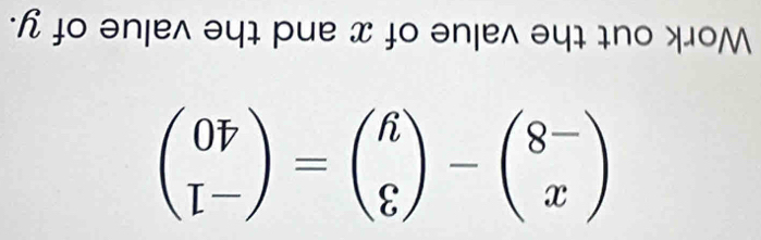 ん ɨ० ən|е^ эųɪ puе x ɟ० ən|е^ əपɪ ɪn० ι०M
beginpmatrix 0V I-endpmatrix =beginpmatrix f 8endpmatrix -beginpmatrix 8- xendpmatrix