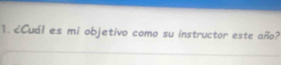 Cuál es mi objetivo como su instructor este año?